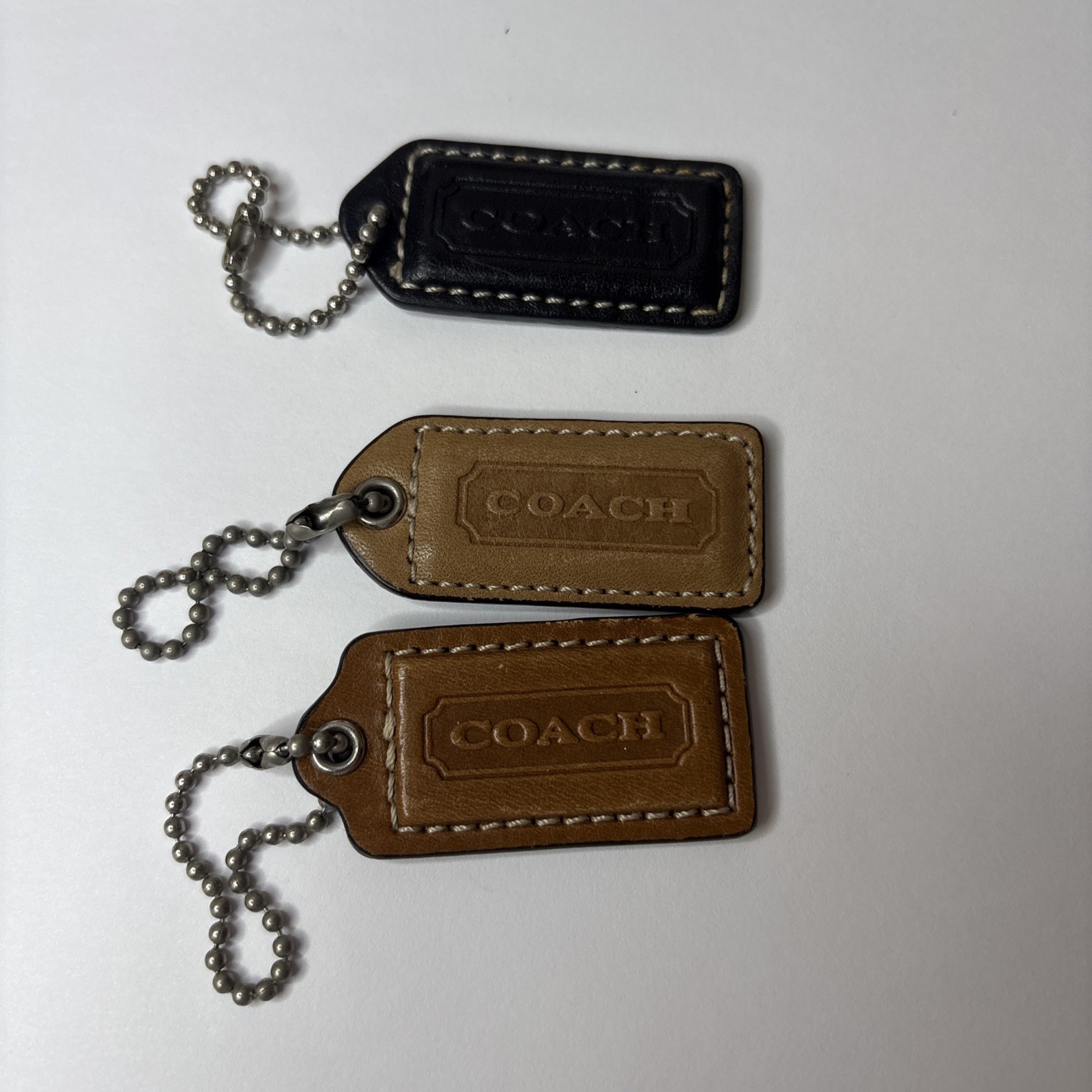 COACH Y2K Leather Hang Tag Bag Charm