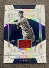 2022 National Treasures Herb Pennock Game Used Patch Relic 3/5 Silver Yankees