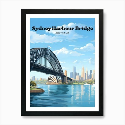 Sydney Harbour Bridge Australien Mod gerahmtes Wandbild Poster Leinwanddruck Bild