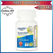 Equate Ibuprofen Tablets, 200 mg, Pain Reliever and Fever Reducer, 100