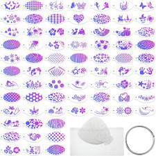 72 Pcs Face Paint Stencils, Reusable Body Makeuptattoos, Vintage