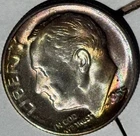 1955-S Roosevelt Silver Dime - Gem BU Uncirculated - Gorgeous Rainbow Toning