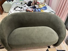 Gallery Direct Dark Green Suede Small Round Couch