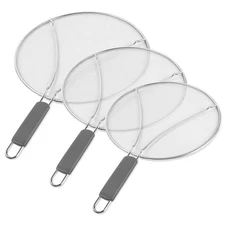 Splatter Screen for Frying Pan - 9.8 11.4 13 Stainless Steel Fine Mesh Grease...