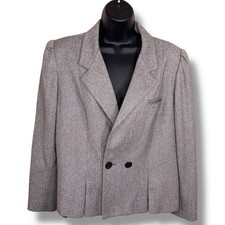 Vintage Peabody House Wool Size 13/14 Herringbone Blazer Womens Lined Academia