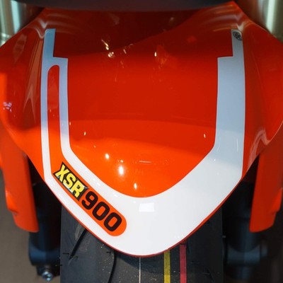Motorcycle Mudguard Protector 3D Sticker Compatible with Yamaha XSR900 Legend Red