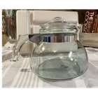 Vintage Pyrex Flameware Coffee Carafe Pot Kettle 7125 with Lid Blue Tint 2.5 Qts