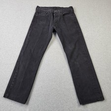 Levi Strauss Co Jeans Mens 30 Black Straight Denim meas 30x28