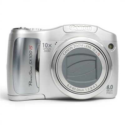 Canon PowerShot SX100 IS Silber   8.0MP   10x Optischer Zoom   Geprüft & Gut