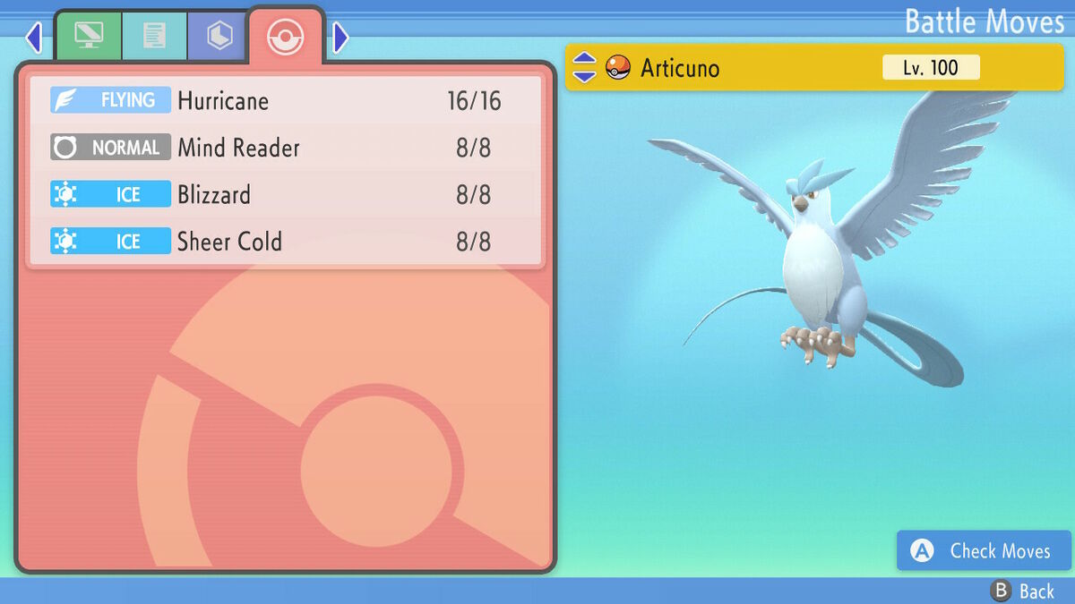 Pokemon Brilliant Diamond and Shining Pearl Articuno 6IV-EV