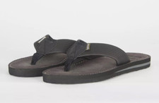 Image of Barbour Toeman Sandals Flip Flops BLACK Brand New With Tags