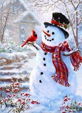 Snowman Christmas Poster Photo Print Holiday Wall Decor Reproduction