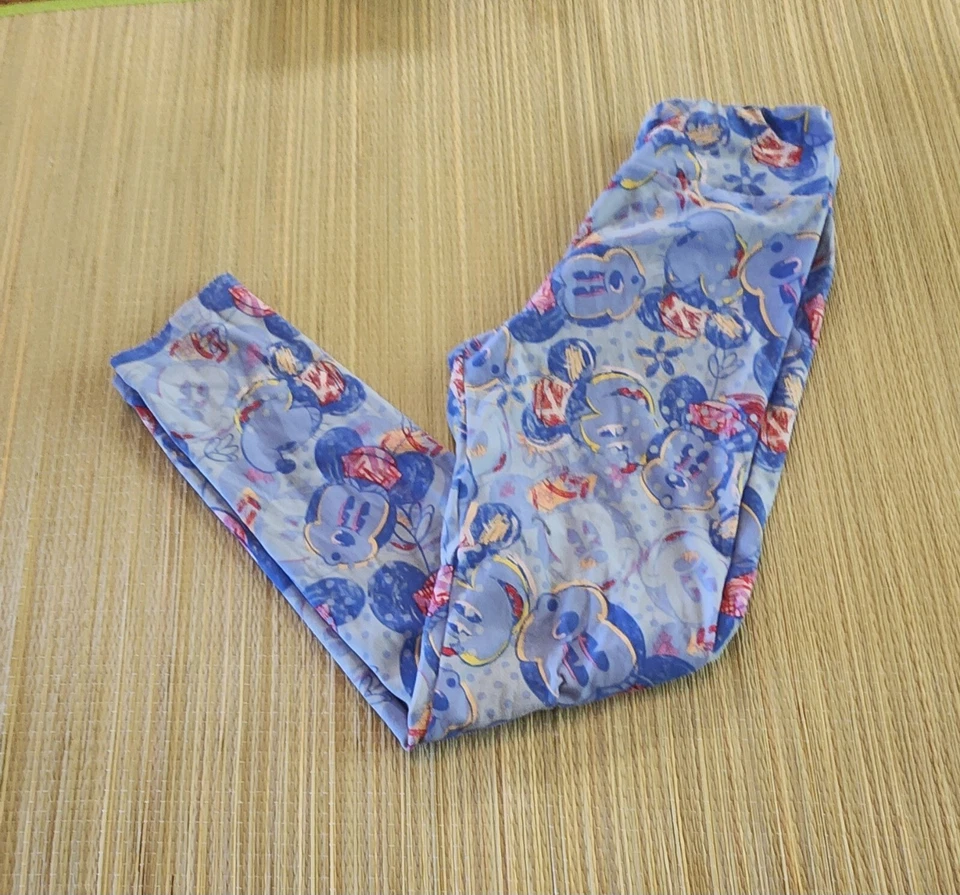 Leggings LuLaRoe Azul Rojo Blanco Mickey Mouse Para Mujer Talla Única Usados Foto 4 de 4