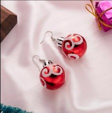 Women's Fashion Earrings Christmas Balls Holiday Jewelry