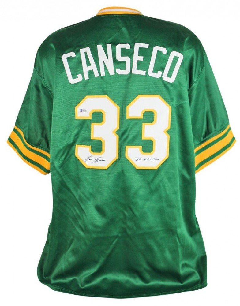 Jose Canseco Autographed Signed Athletics Jersey Inscribed "86 Al Roy" (Beckett COA) 