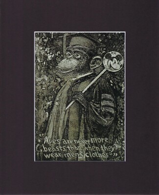 8X10'' Matted Art Print-Maker Sidney Chafetz: Mace Bearer, 1970 Etching