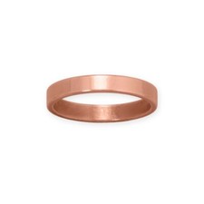 Copper 3.2mm Band Ring Basic Flat Edge for Men and Women Ring Size 4-13