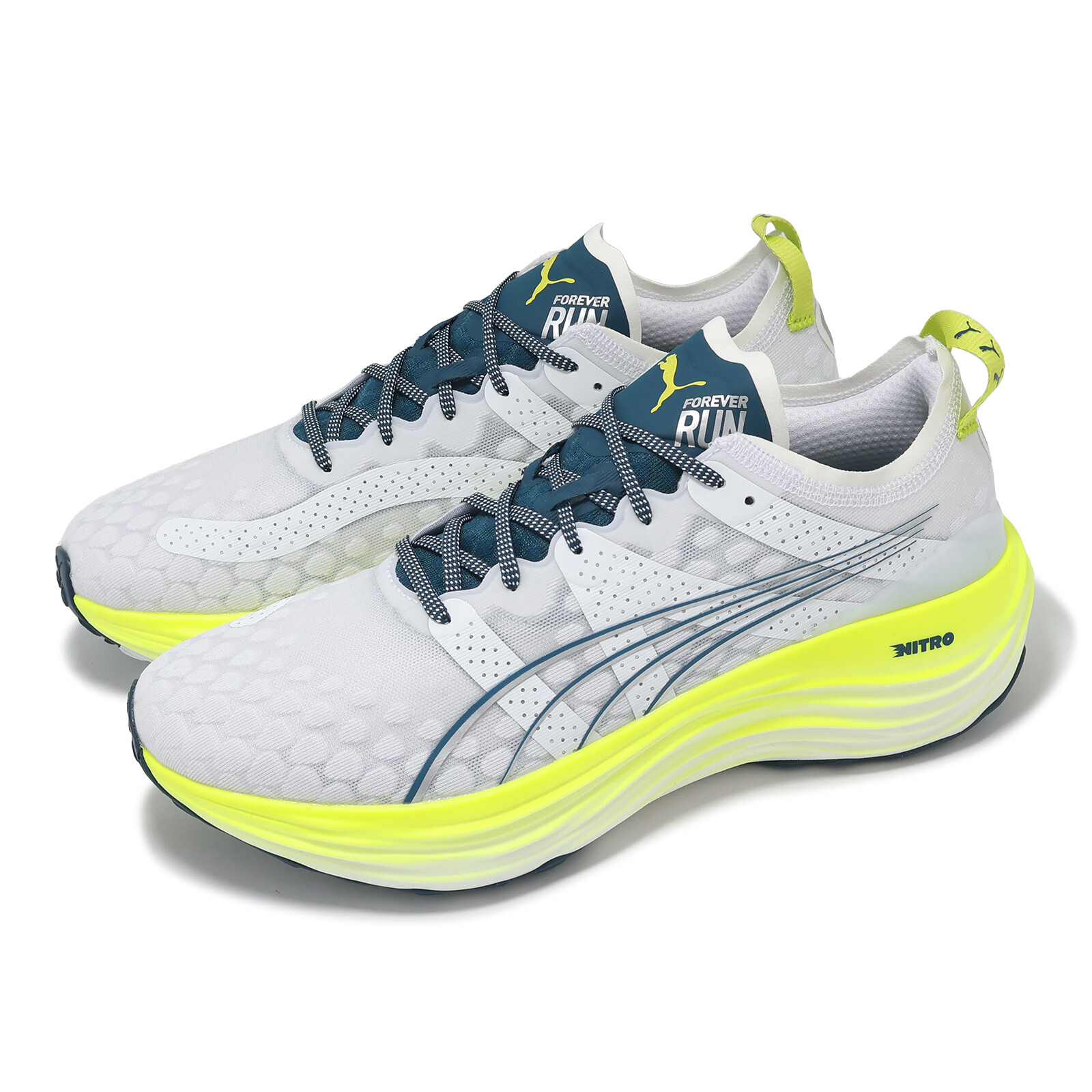 Puma ForeverRun Nitro White Ocean Tropic Lime ¢Ûen Road Running Shoes 377757-19