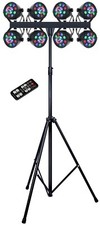 Complete Professional 8-Par Stage LED Lights DJ Band DMX System  Stand MU-L53GG