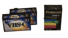 3x VHS-C 30 TDK HG-30 and Polaroid TC-20Camcorder Blank Tapes NEW