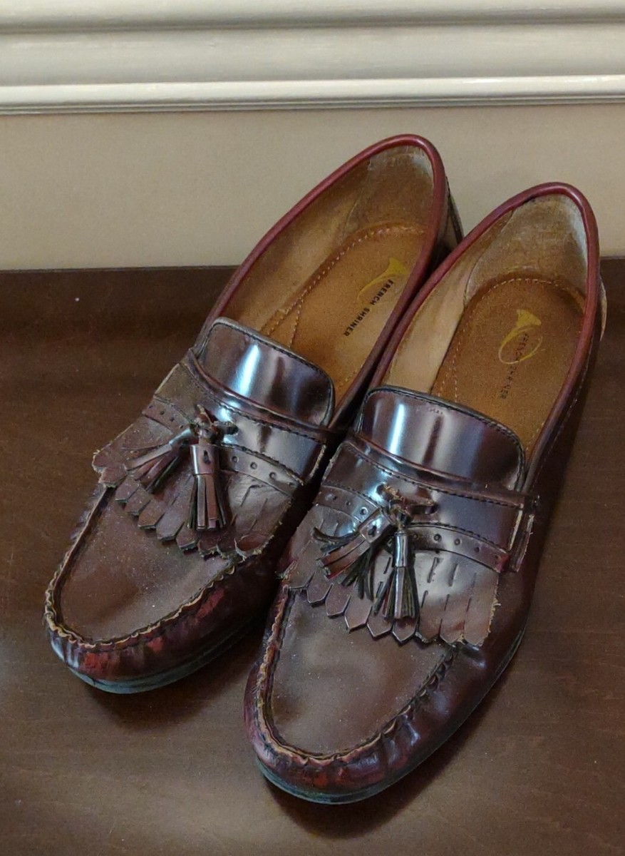 French Shriner Brown Tassel Loafers 10.5‎ M Drexel Leather Comfort Casual Dress French Shriner Mens Brown Leather Loafers With Tassels Size  main image 3