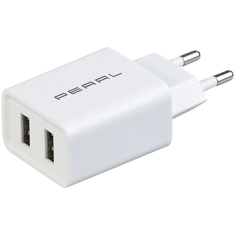 PEARL 2-Port-USB-Netzteil für Mobilgeräte, USB-A, 2,4 A / 12 W, weiß - Bild 2 von 4