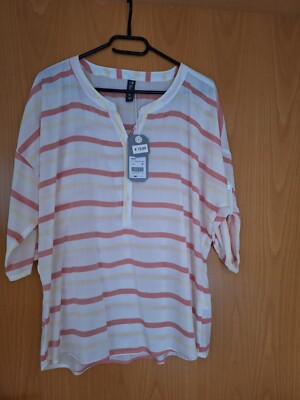 Multiblu Damen Bluse Oberteil 3/4-Arm V-Ausschnitt  Gr. 40 ** Neu