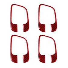 4Pcs For Chrysler 300 2005-2007 Red Carbon Fiber Door Handle Frame Cover Trim