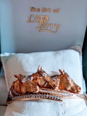14K Gold Horse Jewelry Horse Head Bracelet 2 1/2 carets Lisa Perry Design 1of 3.