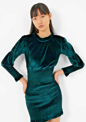 french connection emerald green dress Meilani A-line Empire Dress Forest Green main image 1