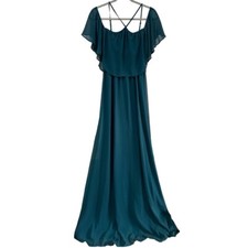 Show Me Your Mumu NWT Rebecca Ruffle Maxi Dress | Deep Jade Bridesmaid Size XS