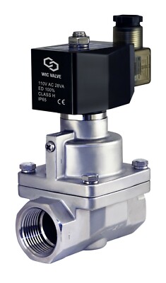 1'' Inch High Pressure Stainless Steam Solenoid Valve Normally Closed 110V AC 