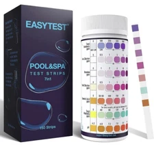 7-Way Pool Test Strips, 150 Strips Water Chemical Testing for Hot Tub and Spa