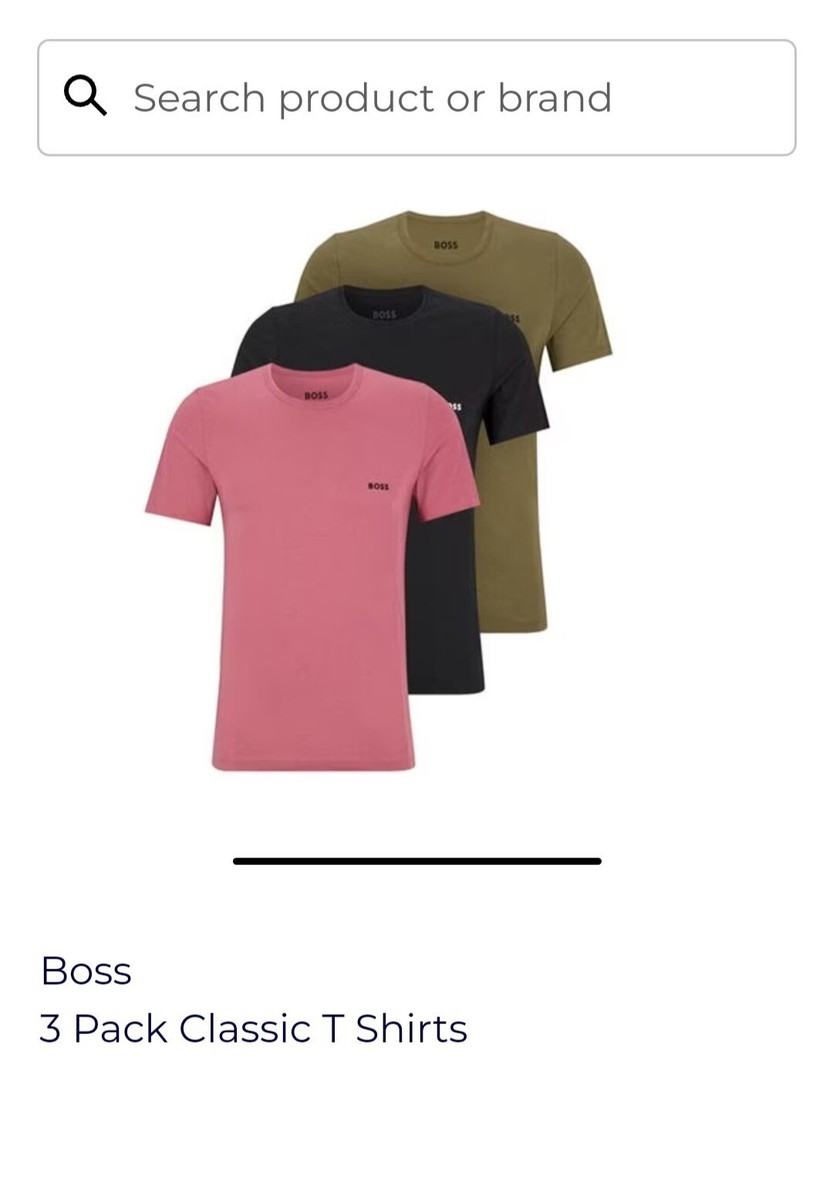 Pack of BOSS Classic Crew Neck T-Shirt Short Sleeves Men's Black&Dusk Pink