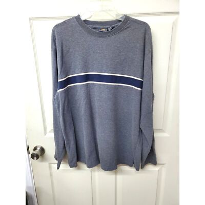 -Large--Route 66 Men's Gray Striped Long Sleeve Shirt