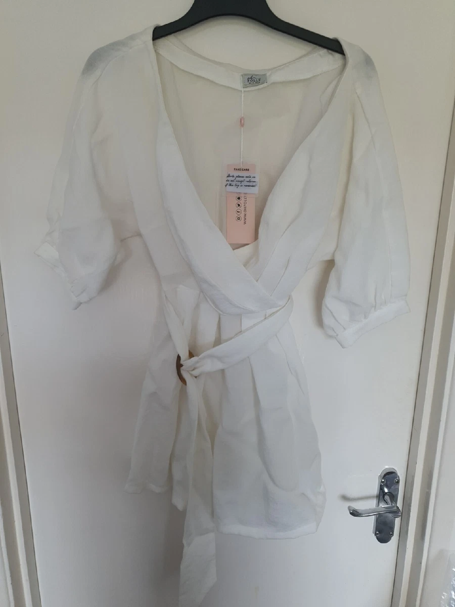 Oh polly cheap white shirt dress
