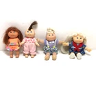 Cabbage Patch mini figurine dolls, 2 posable, 2 soft body, vintage 1980's