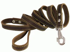 Genuine Leather Dog Leash 6' Long, 3/4" Wide, for Xl Breeds Cane Corso Mastiff