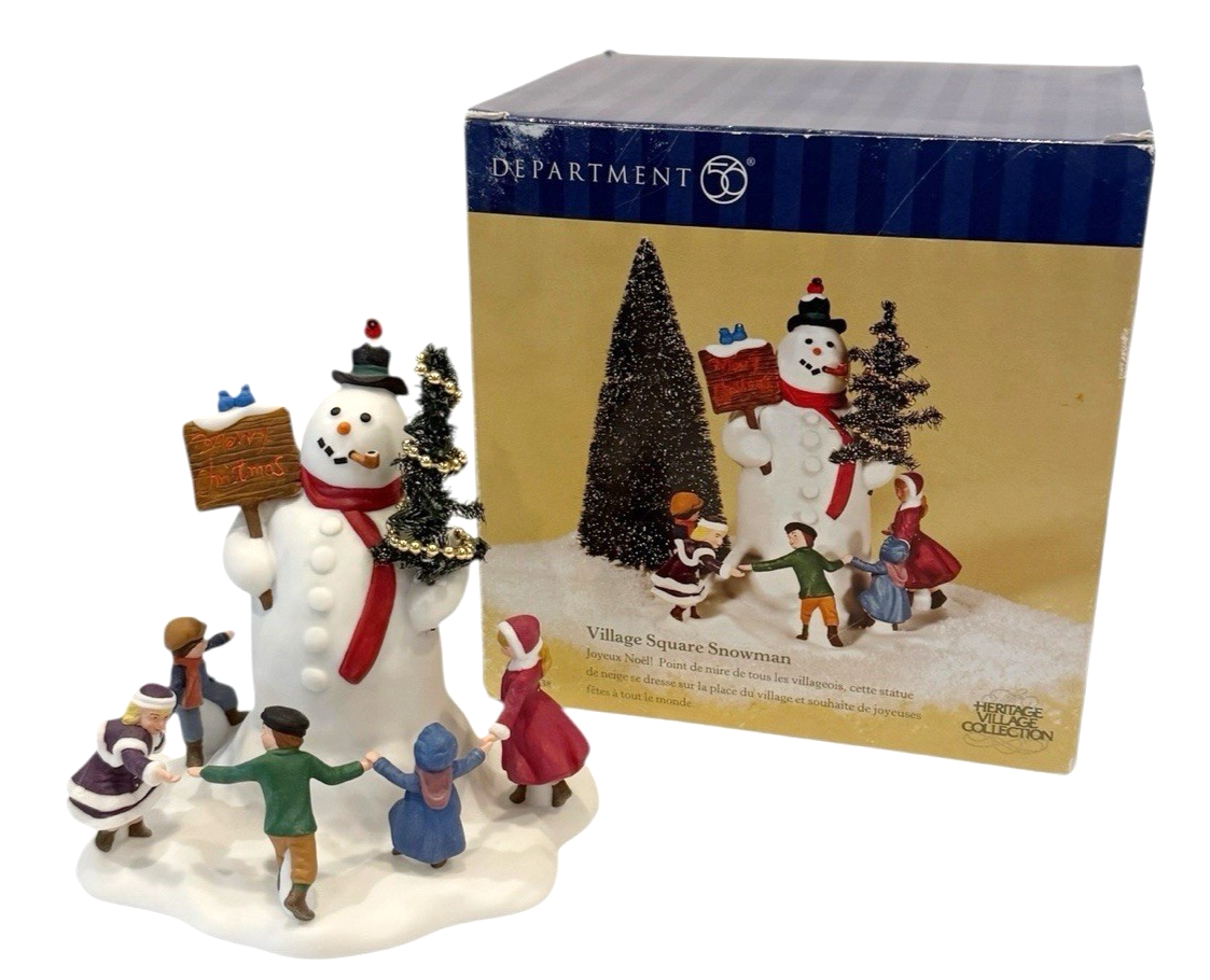 2002 Retired Department 56 Heritage Village Snowman Square Collectible