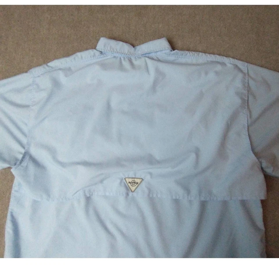 Camisa de pesca Hard Rock Biloxi con botones. Hombre 3XL. Azul claro. Foto 4 de 4