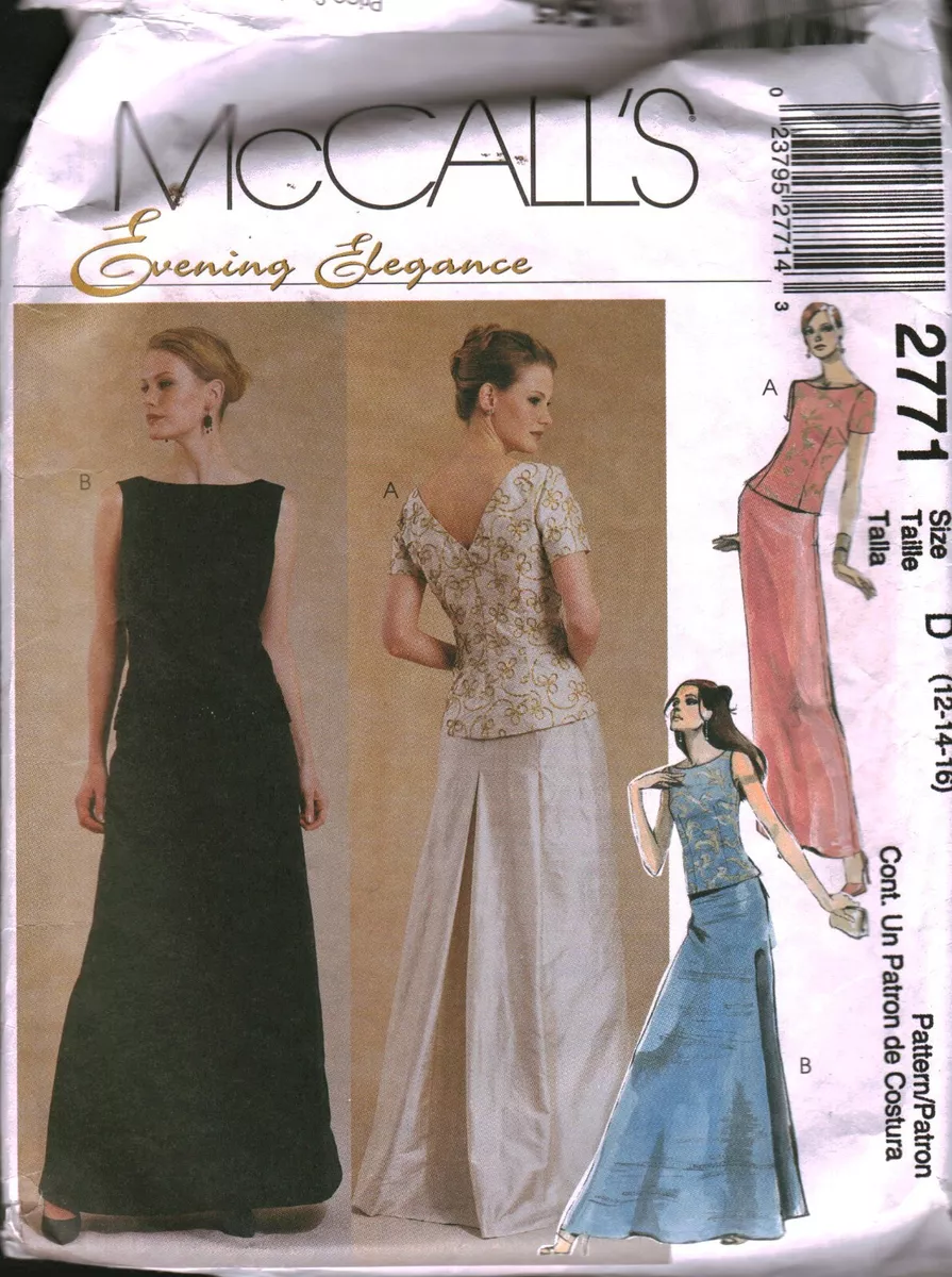 2771 Vintage McCalls SEWING Pattern Misses Top Skirts Evening