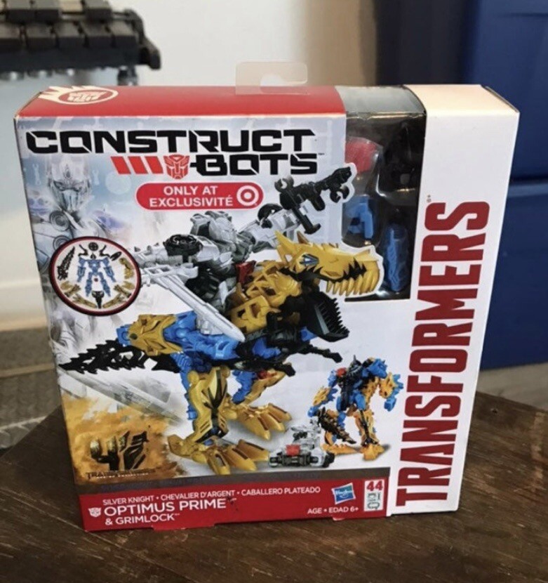 Transformers Construct Bots Silver Knight Optimus Prime Grimlock Figures NEW