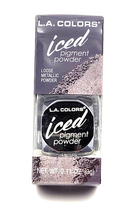 LA Colors Eyeshadow Powder Iced Loose Pigment Foiled Metallic Silver Gray