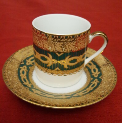 Yamasen Demi Tasse Tasse & Untertassen Gold Collection Porzellan 24 Karat vergoldet 