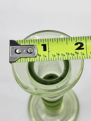 Handblown Green Jamestown Glass Candlestick Holder - Picture 6 of 8