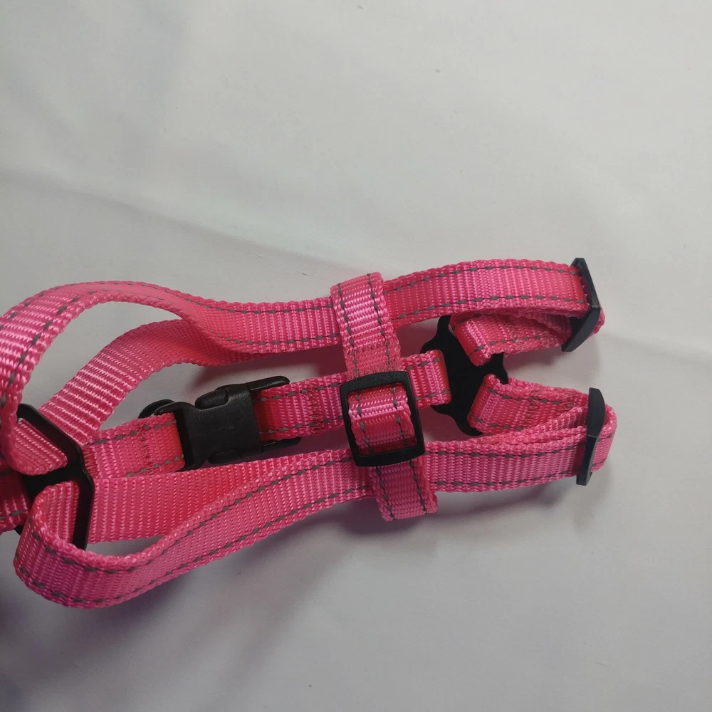 Dog Harness Step in Outdoor Walking, Comfort Adjustable small Pink