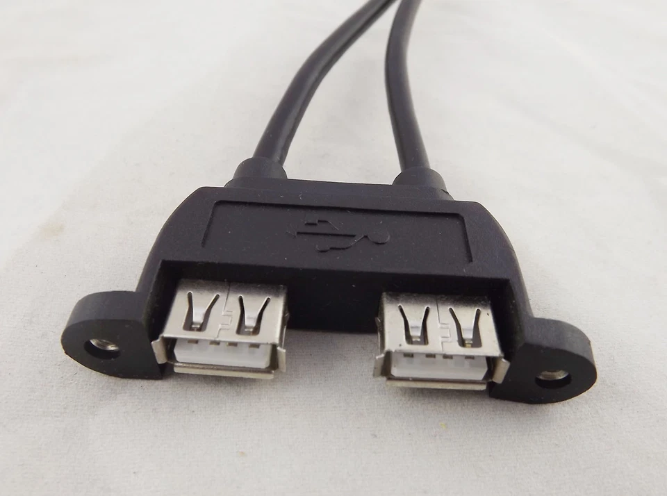 1x 1.5ft Dual USB 2.0 A Female Panel Mount To Motherboard 10P 0.1" Header Cable - Image 3 of 4