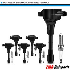 6x Ignition Coils & 6x Spark Plugs for Nissan Micra 370Z Infiniti FX Q60 Renault