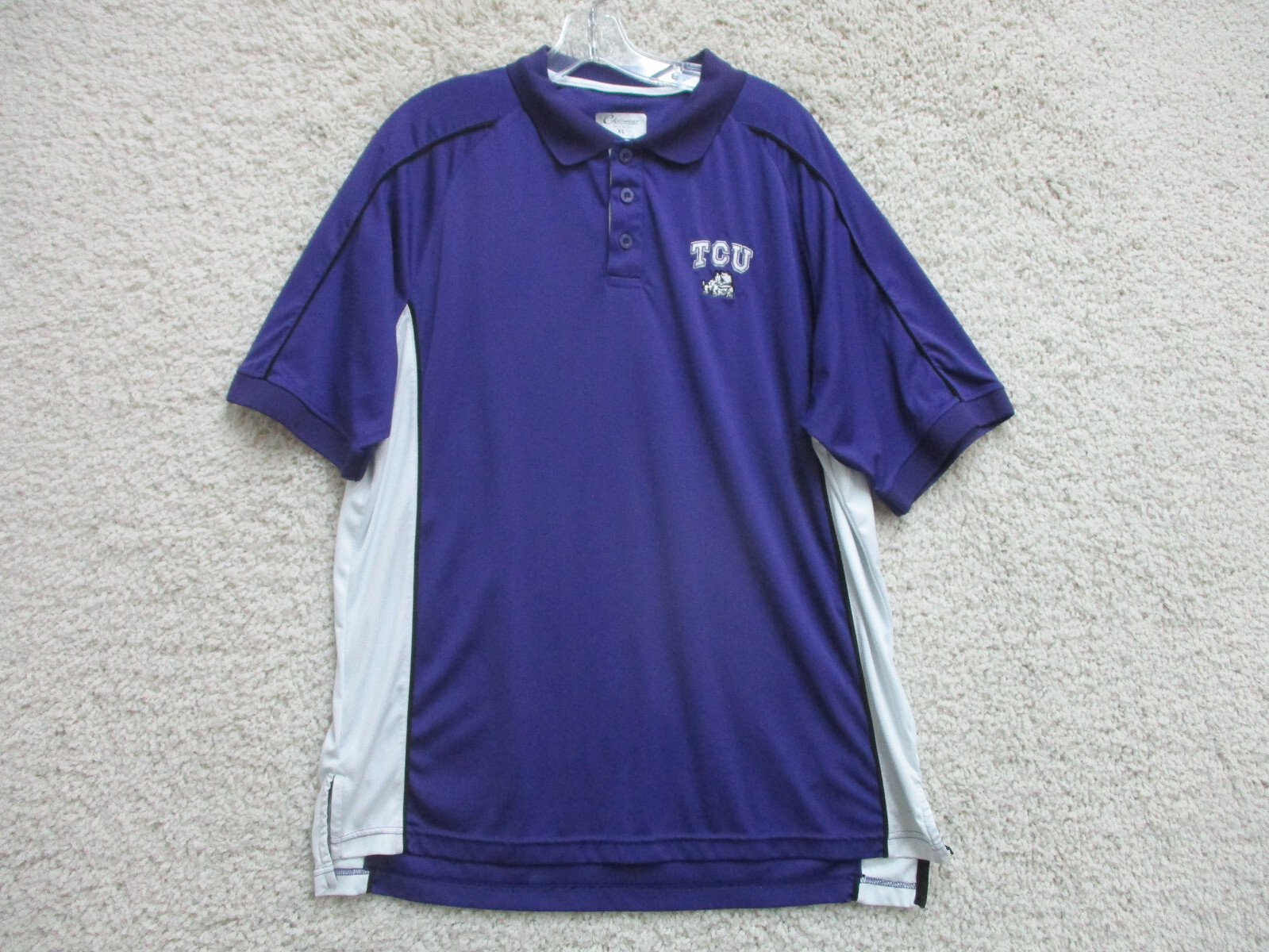 Chiliwear TCU Horned Frogs Polo Shirt Extra Large Adult Purple Stretch NCAA Mens