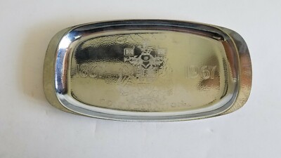 1867-1967 Canada Confederation Tray Cadeau Royal Gift Untarnishable Chrome Vtg